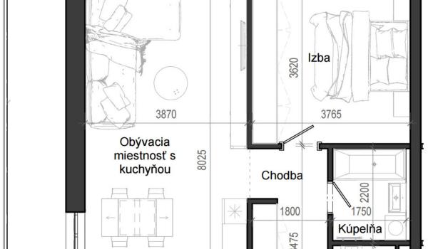 2 izbový byt B12 - 2D