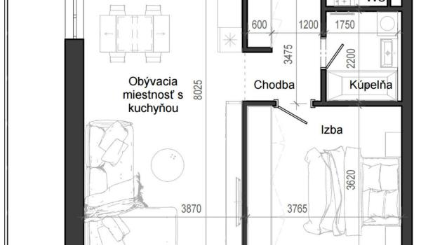 2 izbový byt B12 - 2C