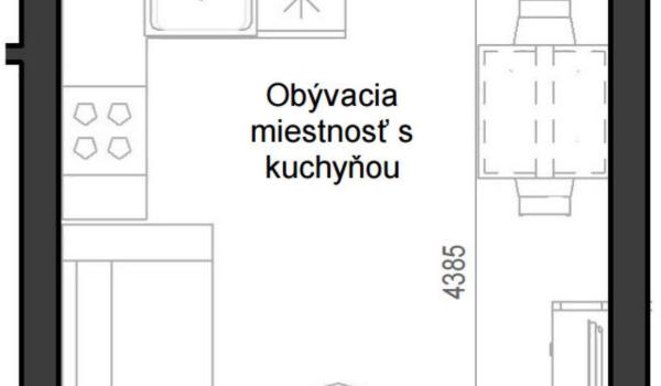 1 izbový byt B12 - 1B