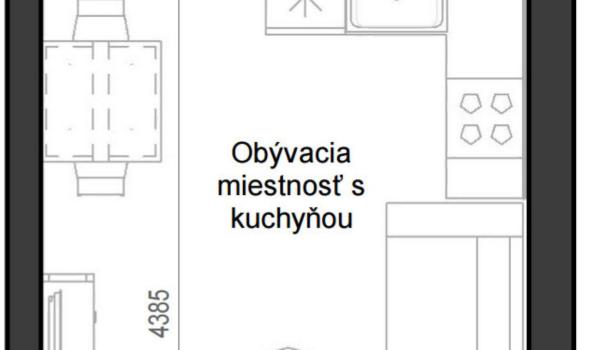 1 izbový byt B12 - 1A