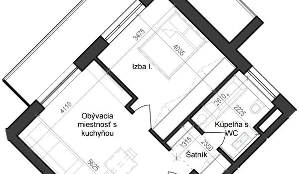 2 izbový byt B11 - 5F