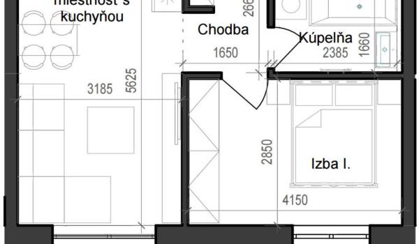 2 izbový byt B11 - 5B