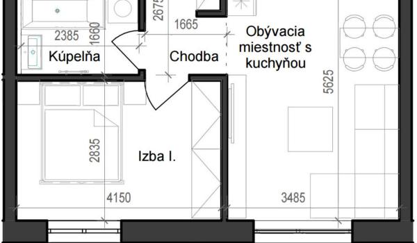 2 izbový byt B11 - 5A