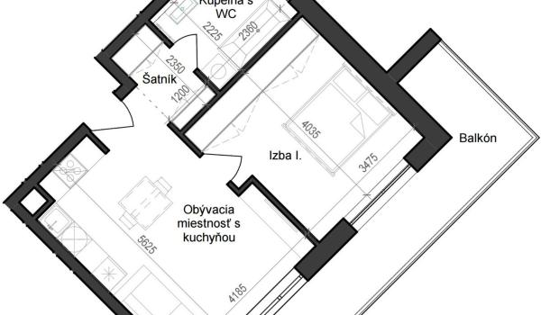 2 izbový byt B11 - 4G