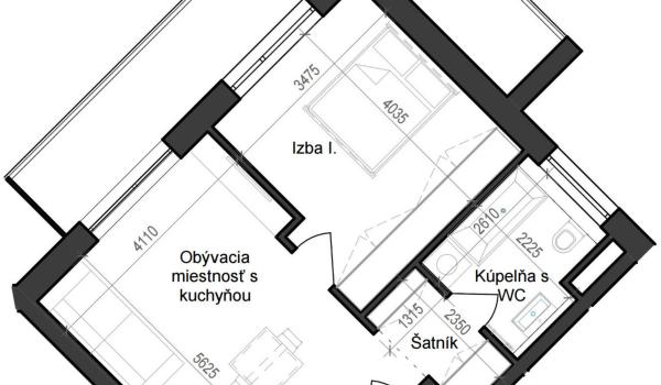 2 izbový byt B11 - 4F