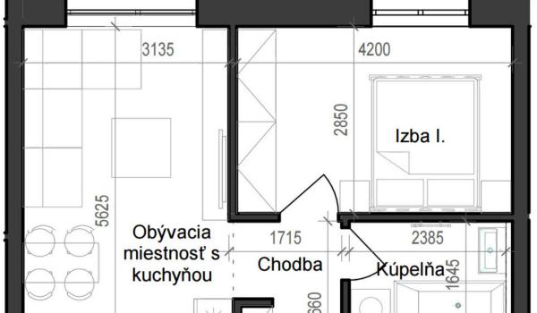 2 izbový byt B11 - 4D