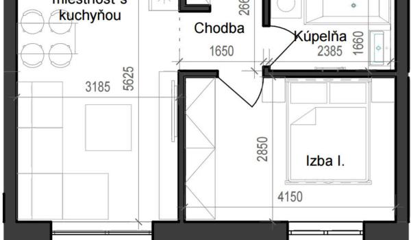 2 izbový byt B11 - 4B