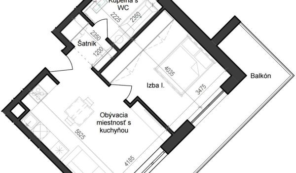 2 izbový byt B11 - 3G