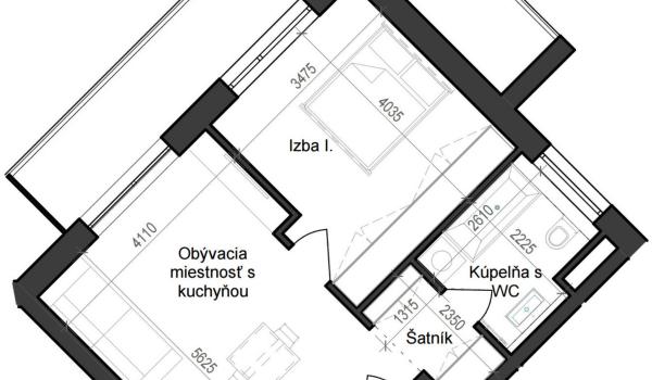 2 izbový byt B11 - 3F