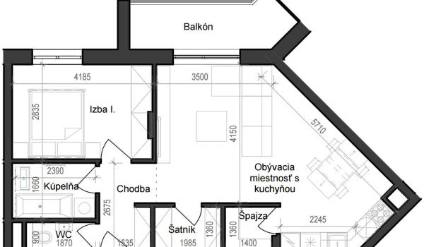 2 izbový byt B11 - 3E