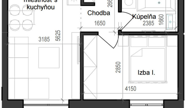 2 izbový byt B11 - 3B