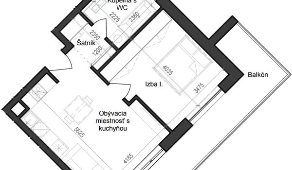 2 izbový byt B11 - 2G