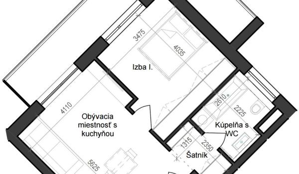 2 izbový byt B11 - 2F