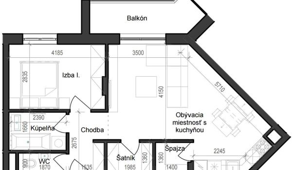 2 izbový byt B11 - 2E