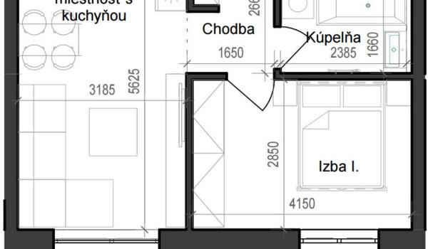 2 izbový byt B11 - 2B