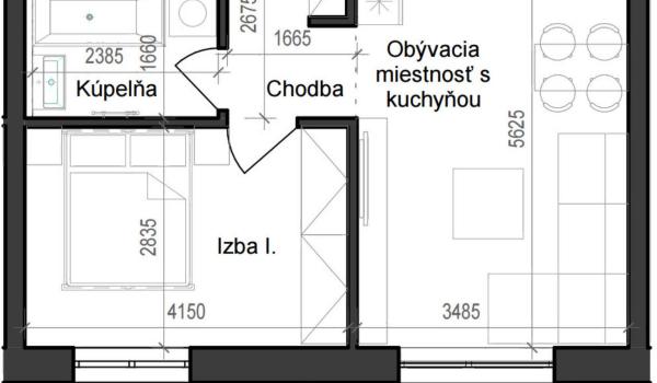 2 izbový byt B11 - 2A