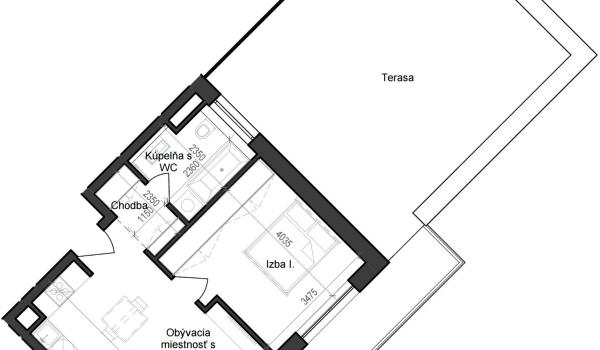 2 izbový byt B11 - 1G