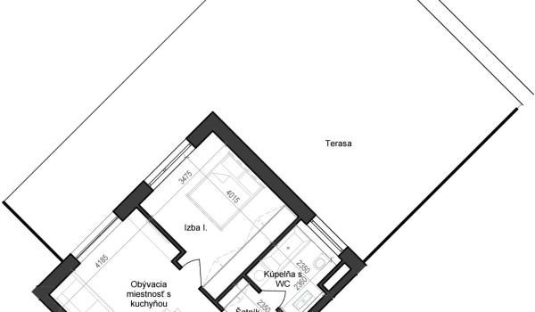 2 izbový byt B11 - 1F