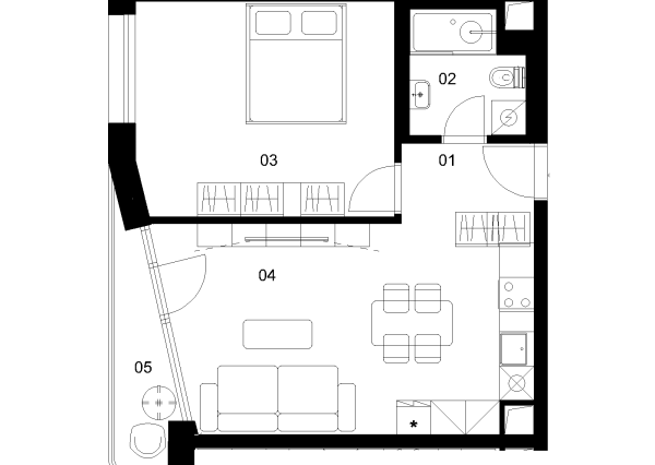 A1B - 2 izbový byt - Nové Mlynarce