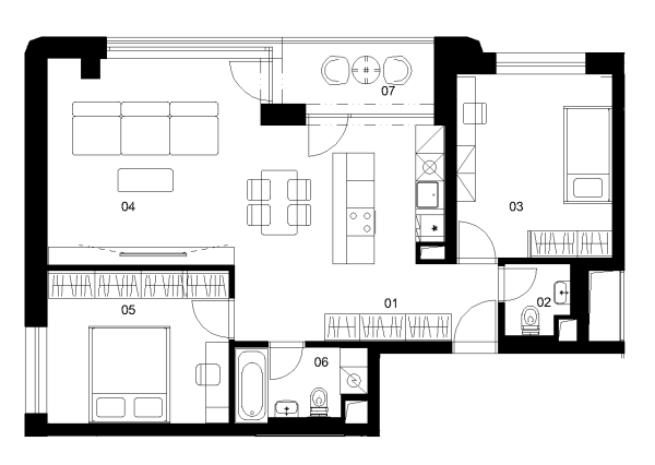 A3A - 3 izbový byt - Nové Mlynarce