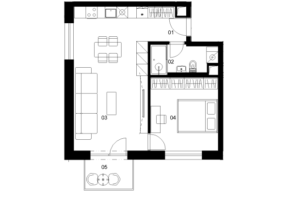 A3C - 2 izbový byt - Nové Mlynarce