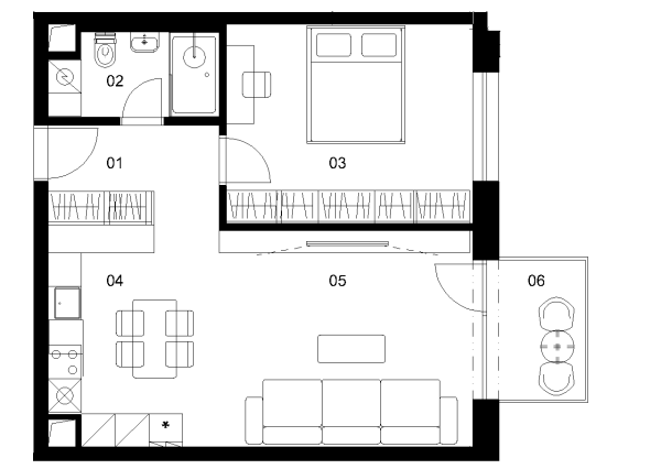 A3E - 2 izbový byt - Nové Mlynarce