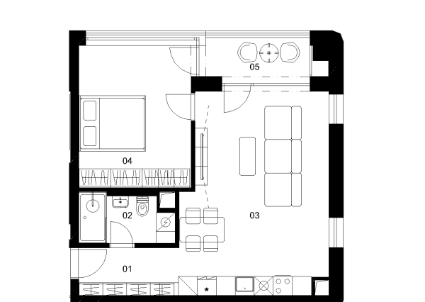 E2C - 2 izbový byt - Nové Mlynarce