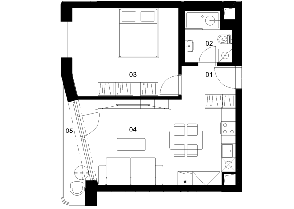 E3I - 2 izbový byt - Nové Mlynarce