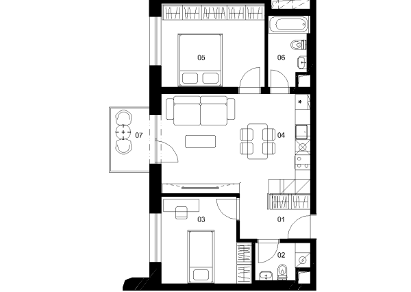 AE3J - 3 izbový byt - Nové Mlynarce