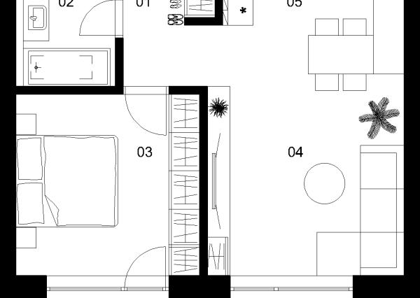 2 izbový byt B-4.5.