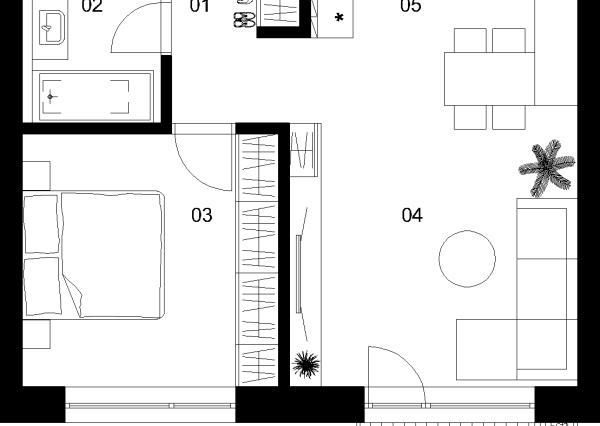 2 izbový byt B-3.4.