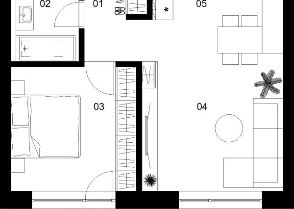 2 izbový byt B-2.4.