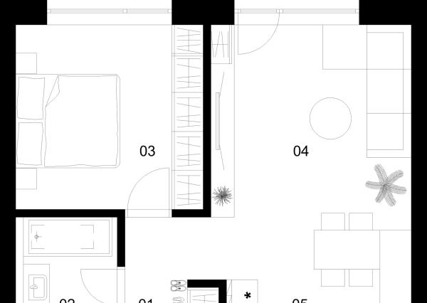 2 izbový byt C-1.5.