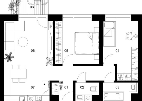 3 izbový byt B-1.1.