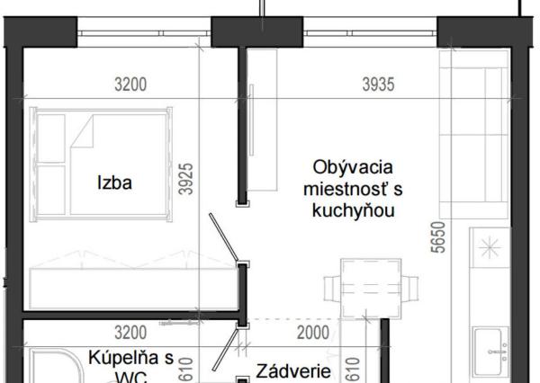 2 izbový byt B14 - 7B