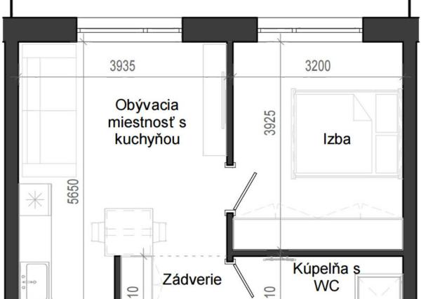 2 izbový byt B14 - 6C