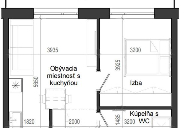 2 izbový byt B14 - 5D