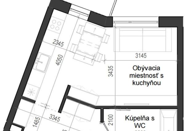 1 izbový byt B14 - 4C