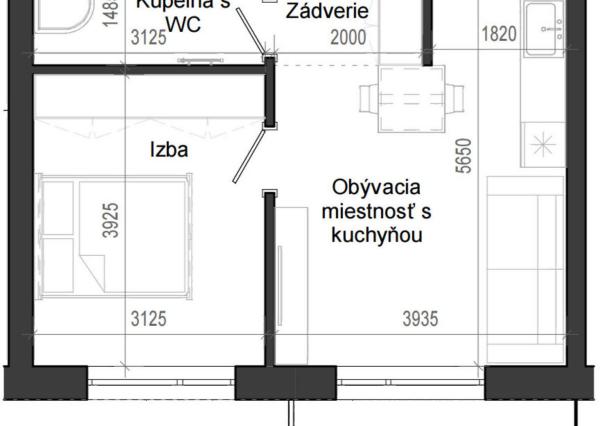 2 izbový byt B14 - 3I