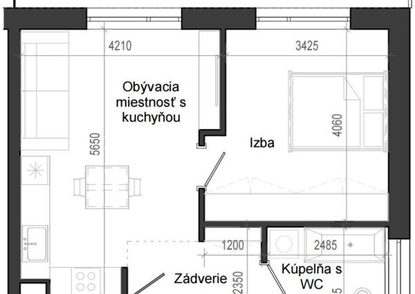 2 izbový byt B14 - 3F