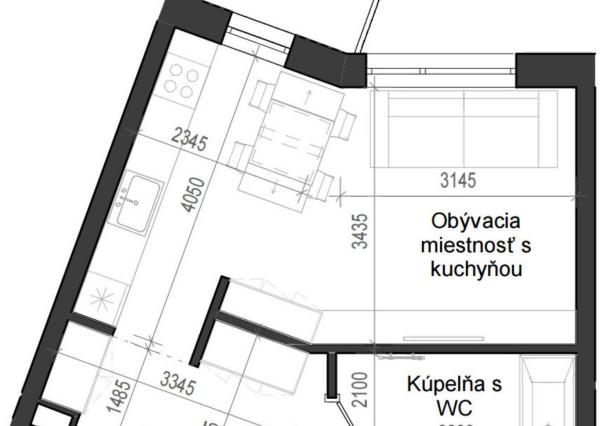 1 izbový byt B14 - 3C