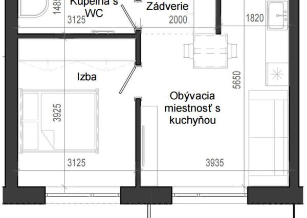 2 izbový byt B14 - 2I