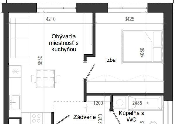 2 izbový byt B14 - 2F