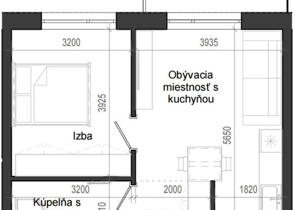 2 izbový byt B14 - 2D