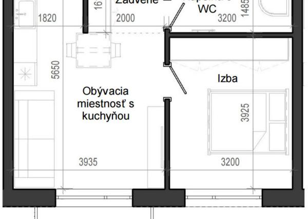 2 izbový byt B14 - 1H