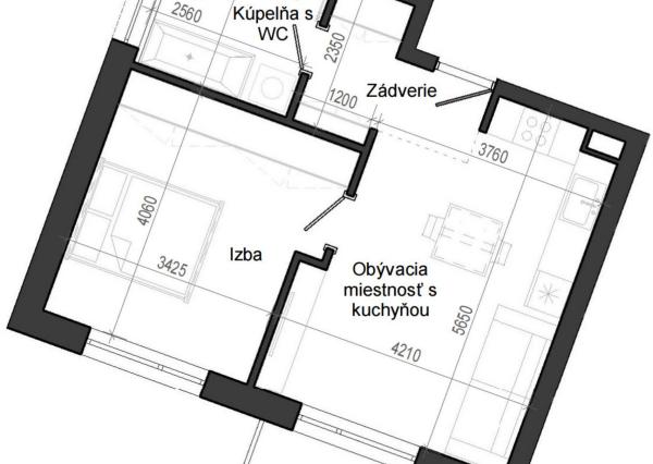 2 izbový byt B14 - 1A