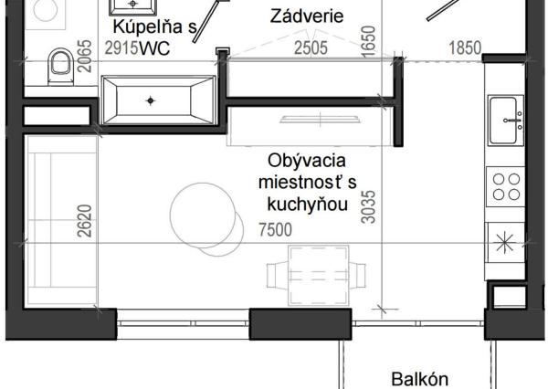 1 izbový byt B13 - 8H