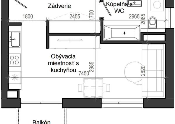 1 izbový byt B13 - 8G