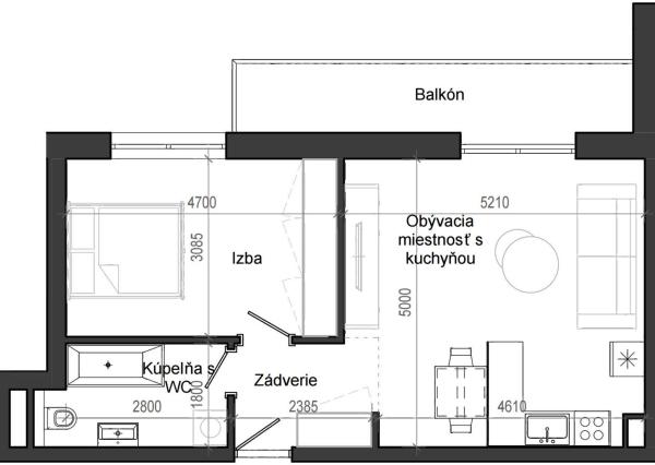 2 izbový byt B13 - 8E