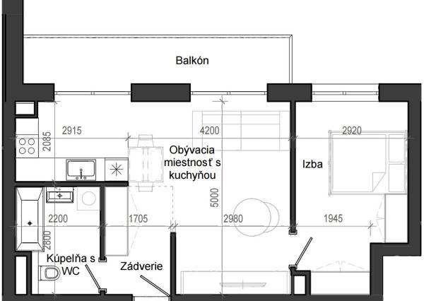 2 izbový byt B13 - 8D